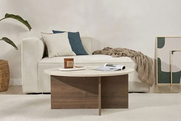 Boro Sofabord 90x40x90 cm - Travertine og Walnut - Møbler - Bord - Sofabord & salongbord