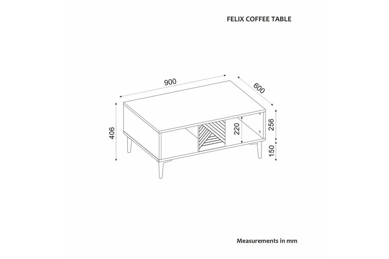 Botswana Stuebord 90 cm - Antrasitt - Møbler - Bord - Sofabord & salongbord