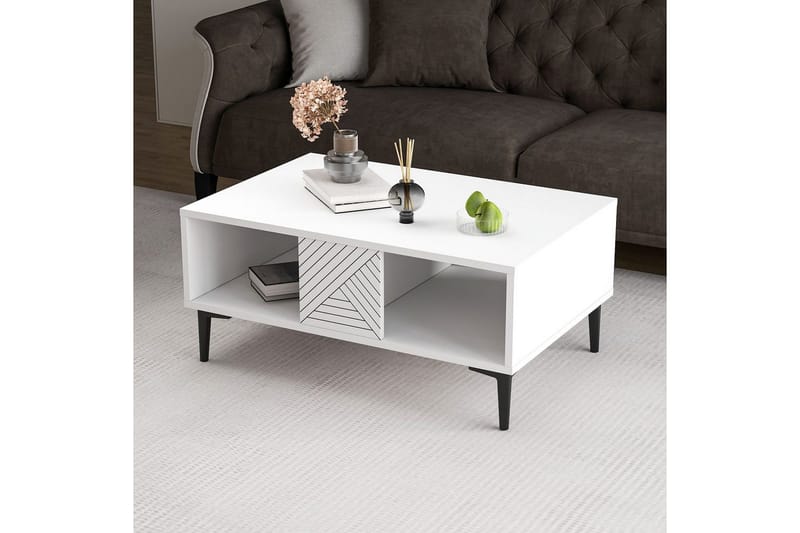 Botswana Stuebord 90 cm - Hvit - Møbler - Bord - Sofabord & salongbord