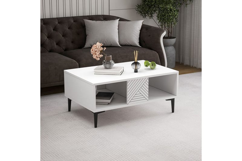 Botswana Stuebord 90 cm - Hvit - Møbler - Bord - Sofabord & salongbord