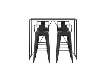 Brea Barbord 60x120 cm med 4 Tempe Stoler - Sort - Møbler - Bord - Barbord & ståbord