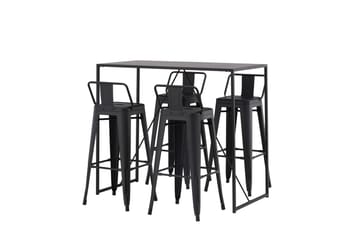 Brea Barbord 60x120 cm med 4 Tempe Stoler - Sort - Møbler - Bord - Barbord & ståbord