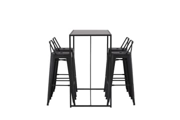 Brea Barbord 60x120 cm med 4 Tempe Stoler - Sort - Møbler - Bord - Barbord & ståbord