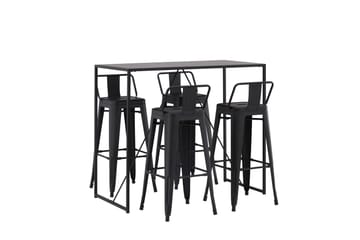 Brea Barbord 60x120 cm med 4 Tempe Stoler - Sort - Møbler - Bord - Barbord & ståbord