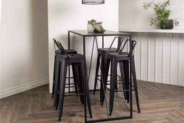 Brea Barbord 60x120 cm med 4 Tempe Stoler - Sort - Møbler - Bord - Barbord & ståbord