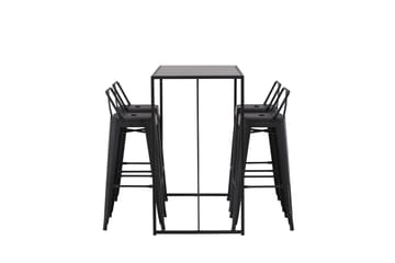 Brea Barbord 60x120 cm med 4 Tempe Stoler - Sort - Møbler - Bord - Barbord & ståbord