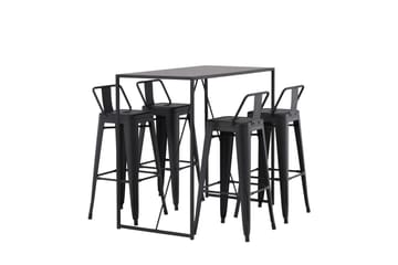 Brea Barbord 60x120 cm med 4 Tempe Stoler - Sort - Møbler - Bord - Barbord & ståbord