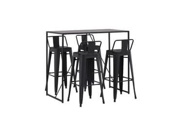 Brea Barbord 60x120 cm med 4 Tempe Stoler - Sort - Møbler - Bord - Barbord & ståbord