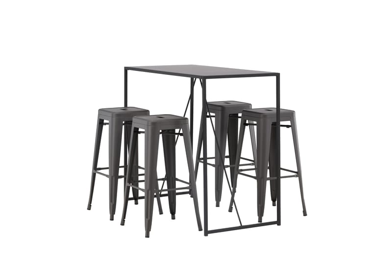 Brea Spisegruppe 120 cm Rektangulær med 4 Adesto Stoler - Sort - Møbler - Bord - Spisegruppe