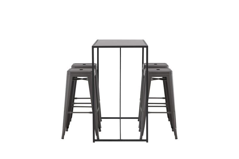 Brea Spisegruppe 120 cm Rektangulær med 4 Adesto Stoler - Sort - Møbler - Bord - Spisegruppe