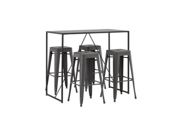 Brea Spisegruppe 120 cm Rektangulær med 4 Adesto Stoler - Sort - Møbler - Bord - Spisegruppe