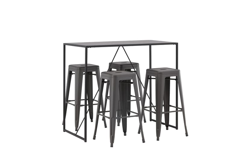Brea Spisegruppe 120 cm Rektangulær med 4 Adesto Stoler - Sort - Møbler - Bord - Spisegruppe
