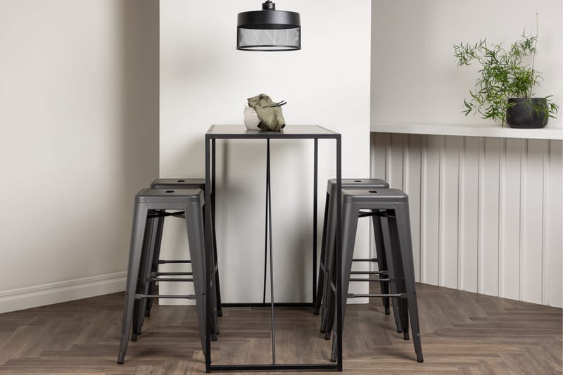 Brea Spisegruppe 120 cm Rektangulær med 4 Adesto Stoler - Sort - Møbler - Bord - Spisegruppe