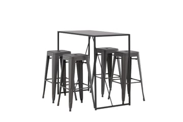 Brea Spisegruppe 120 cm Rektangulær med 4 Adesto Stoler - Sort - Møbler - Bord - Spisegruppe