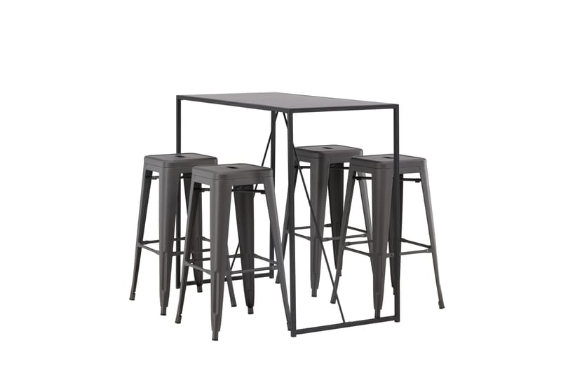 Brea Spisegruppe 120 cm Rektangulær med 4 Adesto Stoler - Sort - Møbler - Bord - Spisegruppe