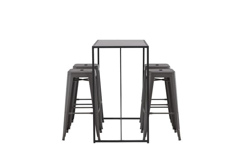 Brea Spisegruppe 120 cm Rektangulær med 4 Adesto Stoler - Sort - Møbler - Bord - Spisegruppe