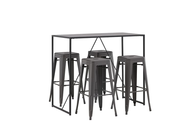 Brea Spisegruppe 120 cm Rektangulær med 4 Adesto Stoler - Sort - Møbler - Bord - Spisegruppe