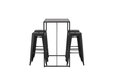 Brea Spisegruppe 120 cm Rektangulær med 4 Adesto Stoler - Sort - Møbler - Bord - Spisegruppe