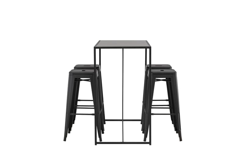 Brea Spisegruppe 120 cm Rektangulær med 4 Adesto Stoler - Sort - Møbler - Bord - Spisegruppe
