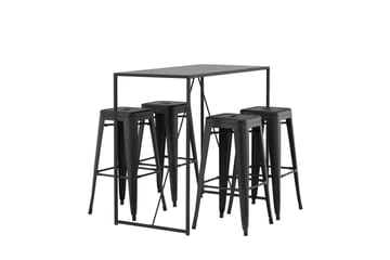Brea Spisegruppe 120 cm Rektangulær med 4 Adesto Stoler - Sort - Møbler - Bord - Spisegruppe