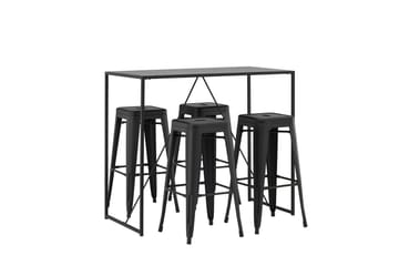 Brea Spisegruppe 120 cm Rektangulær med 4 Adesto Stoler - Sort - Møbler - Bord - Spisegruppe