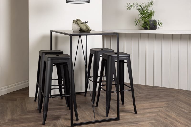 Brea Spisegruppe 120 cm Rektangulær med 4 Adesto Stoler - Sort - Møbler - Bord - Spisegruppe