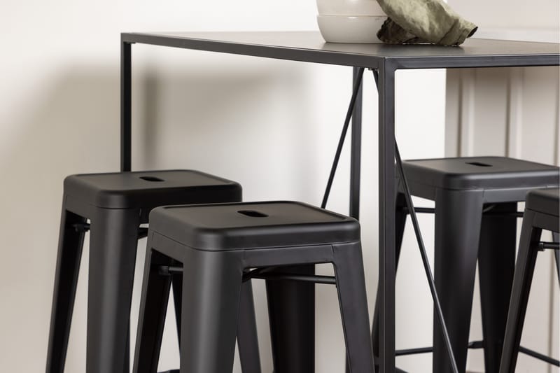 Brea Spisegruppe 120 cm Rektangulær med 4 Adesto Stoler - Sort - Møbler - Bord - Spisegruppe