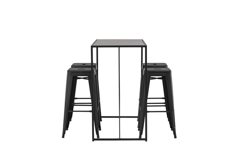 Brea Spisegruppe 120 cm Rektangulær med 4 Adesto Stoler - Sort - Møbler - Bord - Spisegruppe