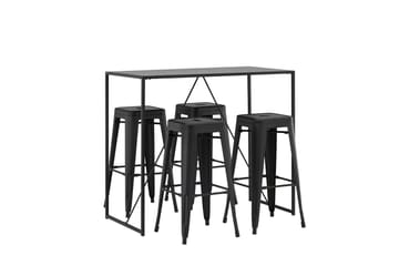 Brea Spisegruppe 120 cm Rektangulær med 4 Adesto Stoler - Sort - Møbler - Bord - Spisegruppe
