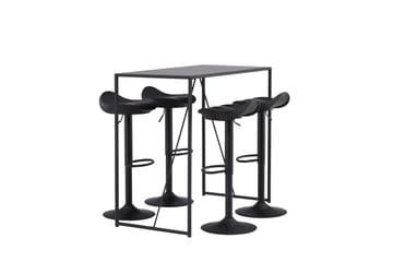 Brea Spisegruppe 120 cm Rektangulær med 4 Adesto Stoler - Sort - Møbler - Bord - Spisegruppe