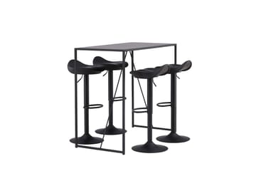 Brea Spisegruppe 120 cm Rektangulær med 4 Adesto Stoler - Sort - Møbler - Bord - Spisegruppe