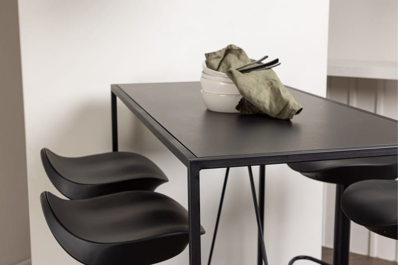 Brea Spisegruppe 120 cm Rektangulær med 4 Adesto Stoler - Sort - Møbler - Bord - Spisegruppe