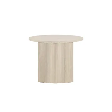 Bristol 60 cm Rundt Sofabord i Tre med Riflede Ben - Beige - Møbler - Bord - Sofabord & salongbord