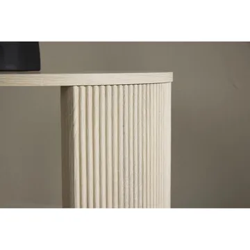 Bristol 60 cm Rundt Sofabord i Tre med Riflede Ben - Beige - Møbler - Bord - Sofabord & salongbord