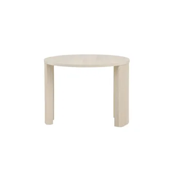 Bristol 60 cm Rundt Sofabord i Tre med Riflede Ben - Beige - Møbler - Bord - Sofabord & salongbord