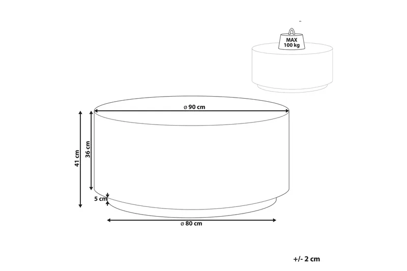 Bruder Sofabord 90 cm Rund - Hvit - Møbler - Bord - Sofabord & salongbord