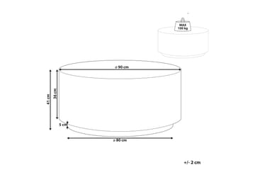 Bruder Sofabord 90 cm Rund - Hvit - Møbler - Bord - Sofabord & salongbord