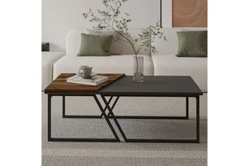 Bulskoll Stuebord 120 cm - Antrasitt/Valnøtt - Møbler - Bord - Sofabord & salongbord