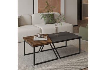 Bulskoll Stuebord 120 cm - Antrasitt/Valnøtt - Møbler - Bord - Sofabord & salongbord