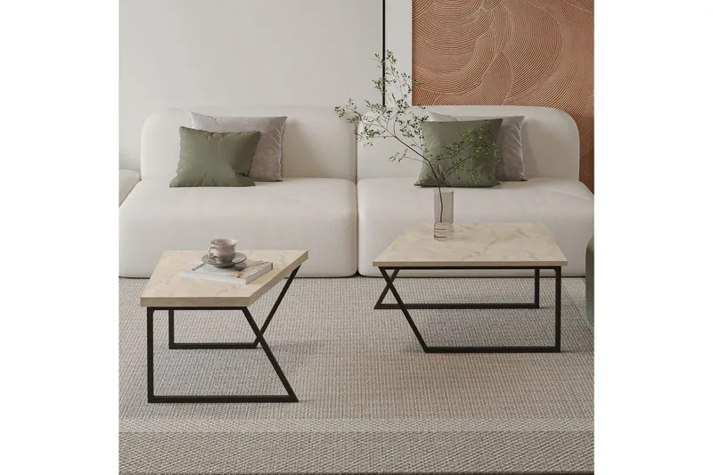 Bulskoll Stuebord 120 cm - Travertin - Møbler - Bord - Sofabord & salongbord