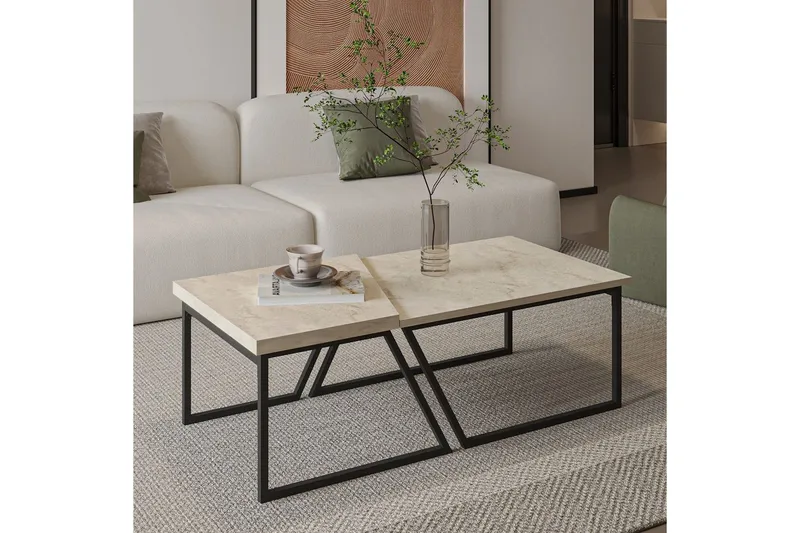 Bulskoll Stuebord 120 cm - Travertin - Møbler - Bord - Sofabord & salongbord