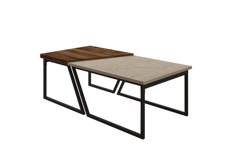 Bulskoll Stuebord 120 cm - Travertin/Valnøtt - Møbler - Bord - Sofabord & salongbord