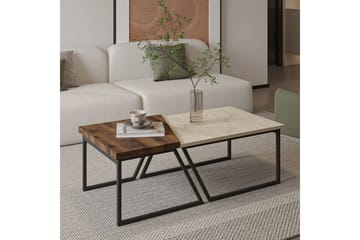 Bulskoll Stuebord 120 cm - Travertin/Valnøtt - Møbler - Bord - Sofabord & salongbord