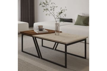 Bulskoll Stuebord 120 cm - Travertin/Valnøtt - Møbler - Bord - Sofabord & salongbord