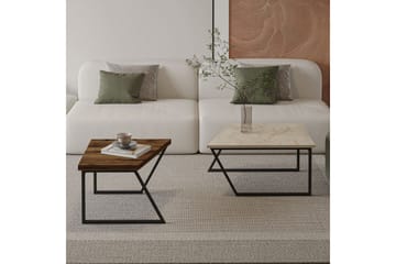 Bulskoll Stuebord 120 cm - Travertin/Valnøtt - Møbler - Bord - Sofabord & salongbord