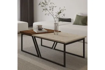 Bulskoll Stuebord 120 cm - Travertin/Valnøtt - Møbler - Bord - Sofabord & salongbord