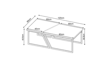 Bulskoll Stuebord 120 cm - Travertin/Valnøtt - Møbler - Bord - Sofabord & salongbord