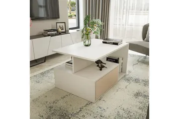 Bulvari Stuebord 90 cm - Beige/Hvit - Møbler - Bord - Sofabord & salongbord