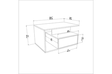 Bulvari Stuebord 90 cm - Beige/Hvit - Møbler - Bord - Sofabord & salongbord