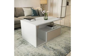Bulvari Stuebord 90 cm - Beige/Hvit - Møbler - Bord - Sofabord & salongbord